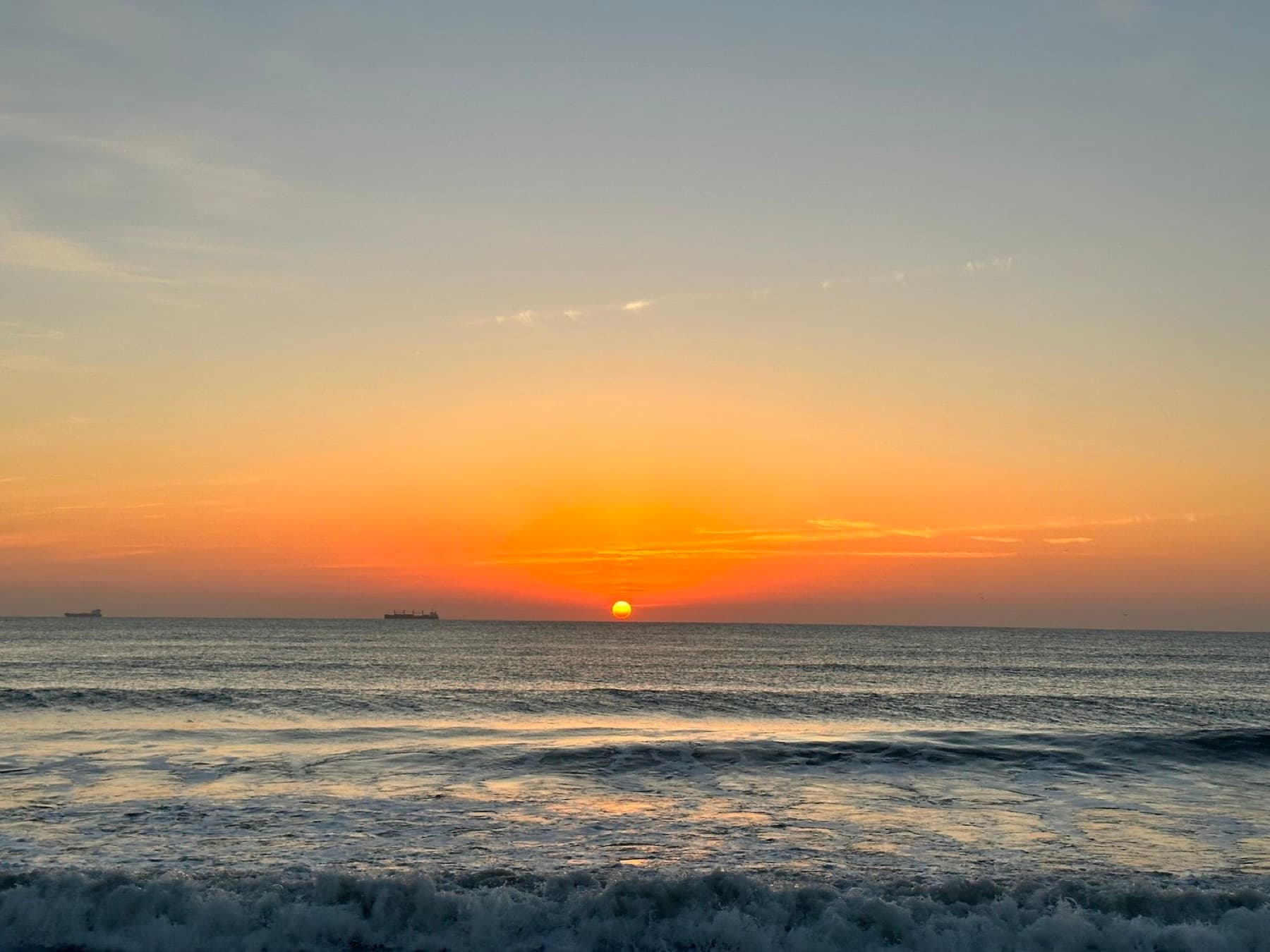 The sun setting over the sea in Florida